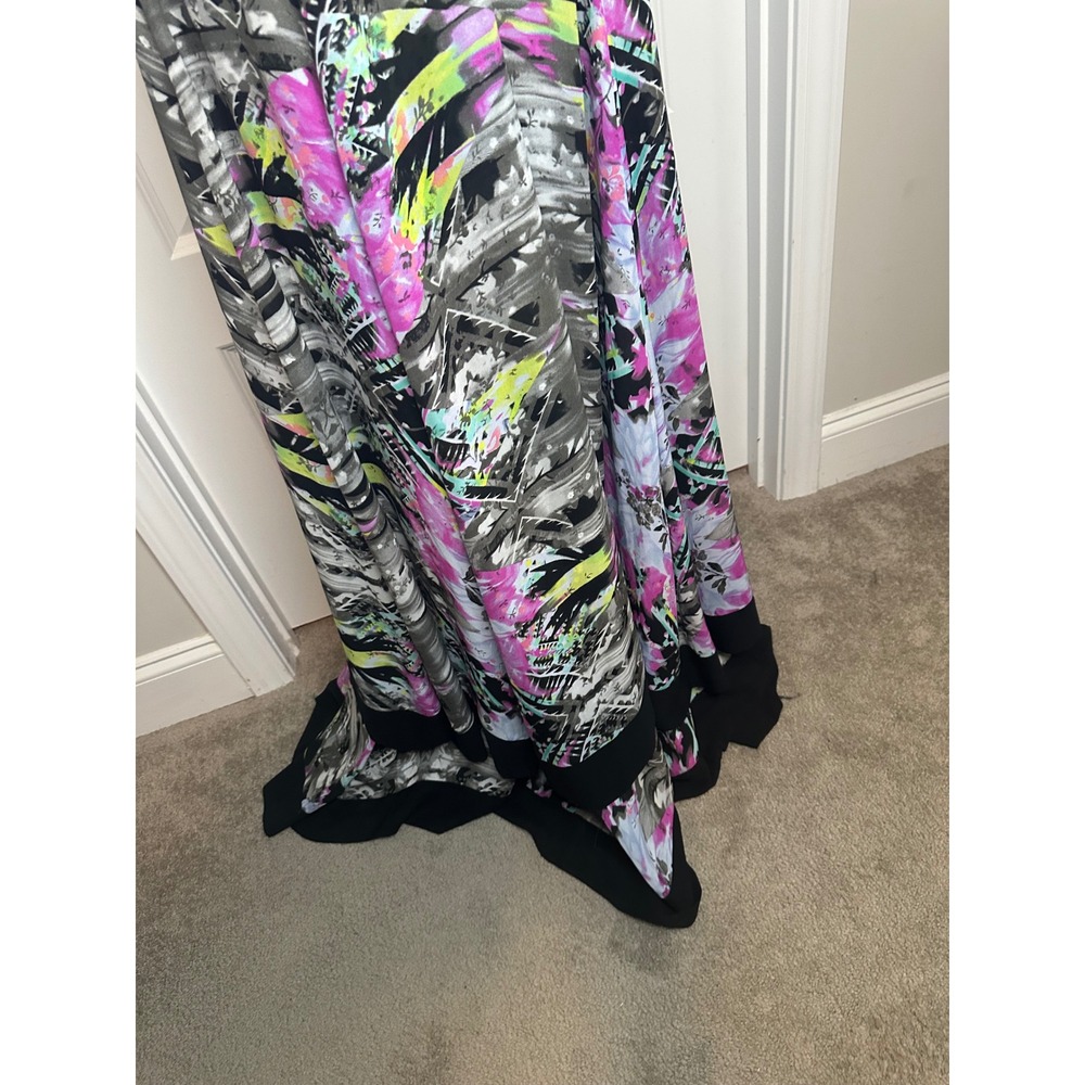 Parker Aurora Combo Maxi Dress size medium women's black teal pink - Picture 5 of 12